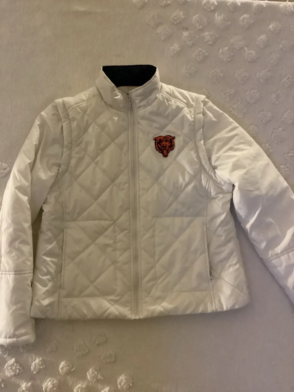 Chicago Bears Womens Drop Back Hooded Full Zip Jacket White by G-III @8